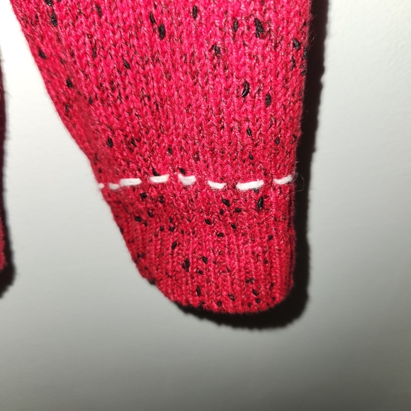 Vintage Christopher & Banks  1/4 Zip Penguin Pullover Sweater Red Snowflakes Med - Picture 8 of 8